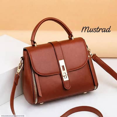 Women's Leather Plain Shoulder Bag