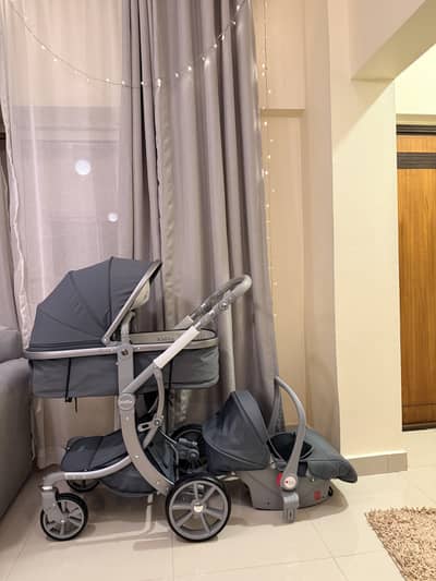 Kidilo Modern 3 in 1 Two Way Travel system Bassinet, Stroller and Carr