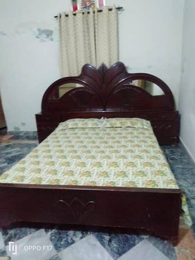 Wooden Double Bed and Metress for Sale / Strong and Stylish