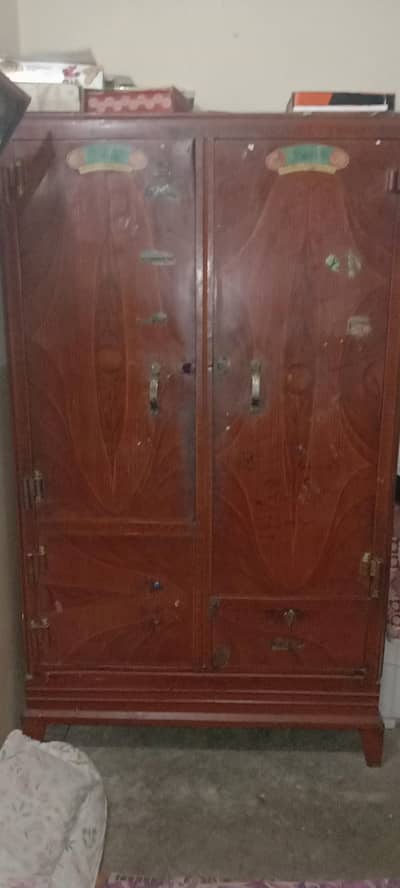 2 Door Iron Almirah – Strong & Spacious – Lock Needs Repair