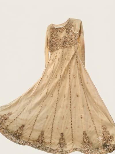 Golden embroidered long maxi