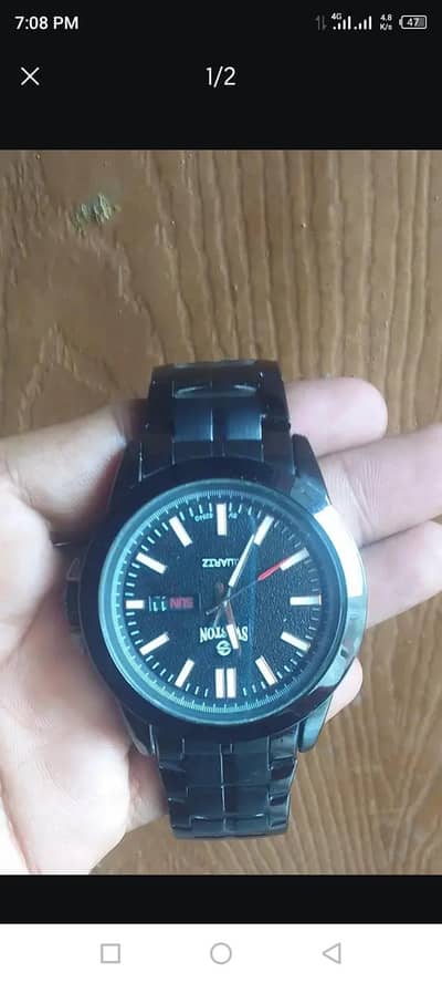 SVESTON Black Steel Watch With Box - Brand New