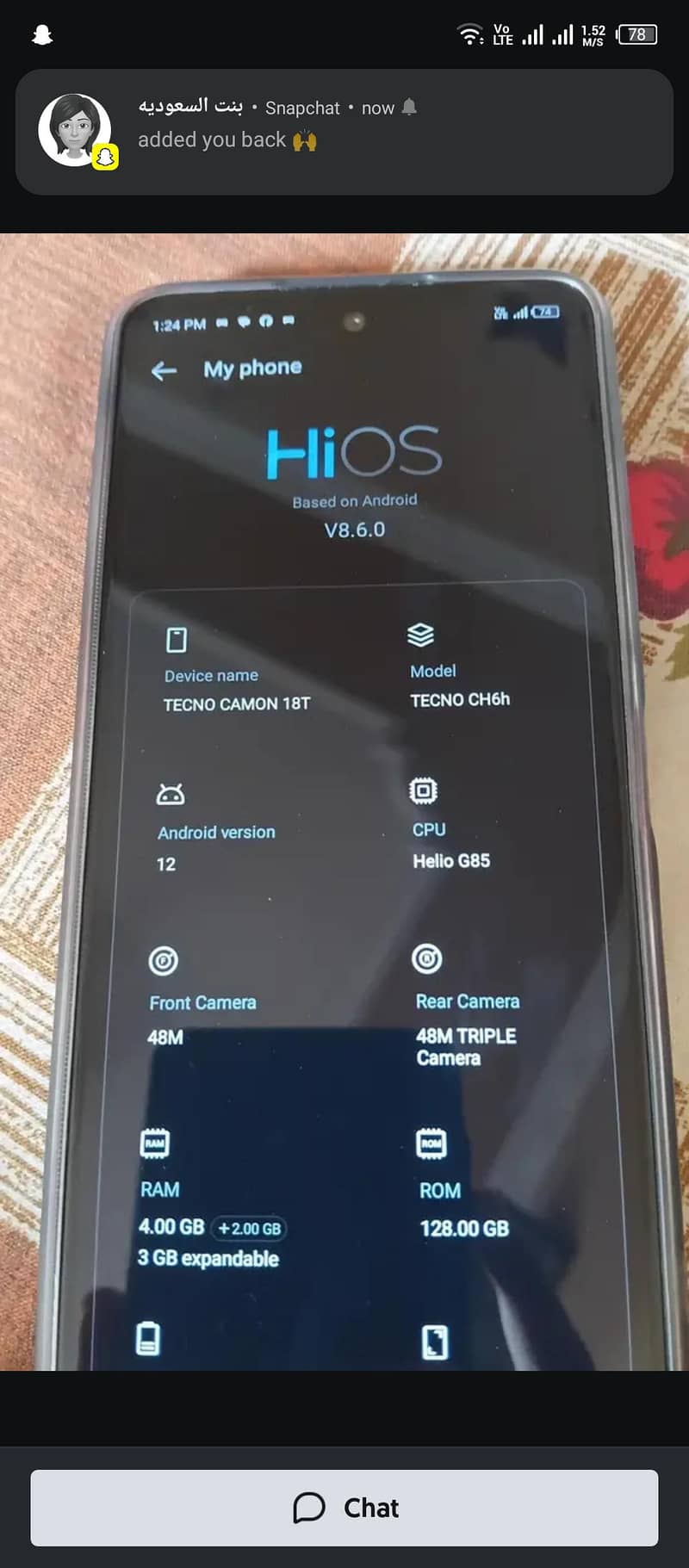 Tecno Camon 18 my 03432906788 6