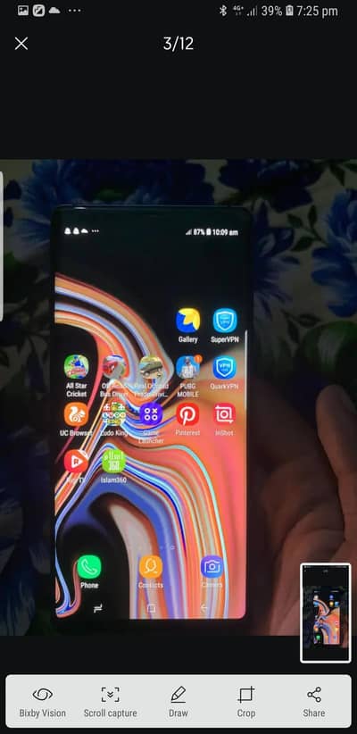 Samsung Mobile Note 9 6 128gb Pta Approved  All ok no any fault