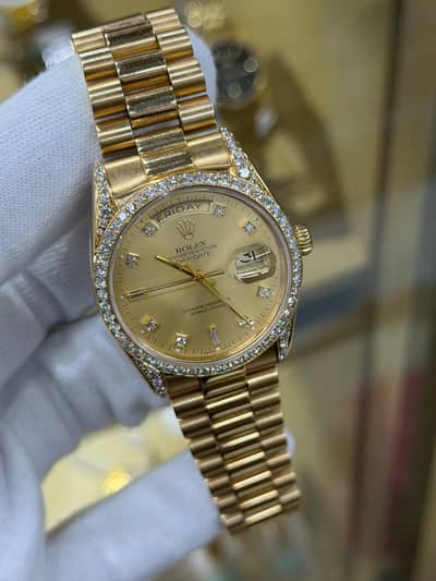Rolex original watch gold medal 18038 mode new 10/10