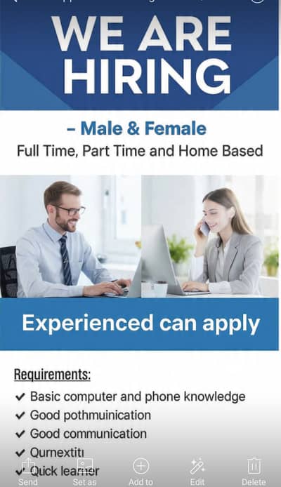 We are hiring staff for office and online work