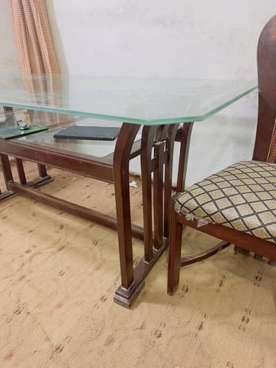 wooden dining table with chairs from Karachi