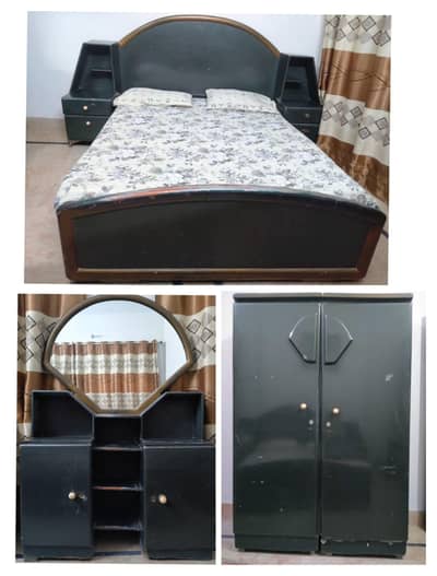 4 Piece DECO POLISHED Bedroom Set - Bed, Wardrobe, Dressing, Sidetable