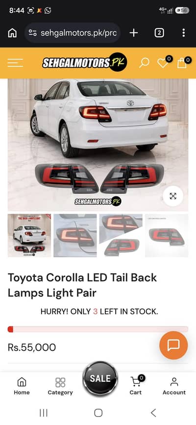 Back Lights compelete 4 pieces available corolla 2011 / 2014