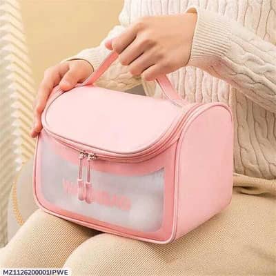 Pink Waterproof Makeup Bag for Travel & Daily Use