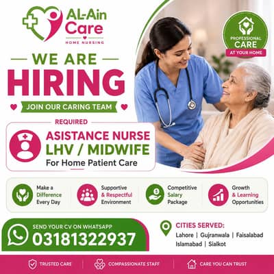 Urgent Hiring: Home Care Nurses, Caretakers & Babysitters Male/Female