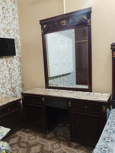  Antique Wooden Bedroom Set for Sale — Bed, Dressing Table & Side T