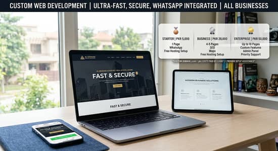 Custom Web Development | Packages from PKR 5K to 50K | Fast & Secure
