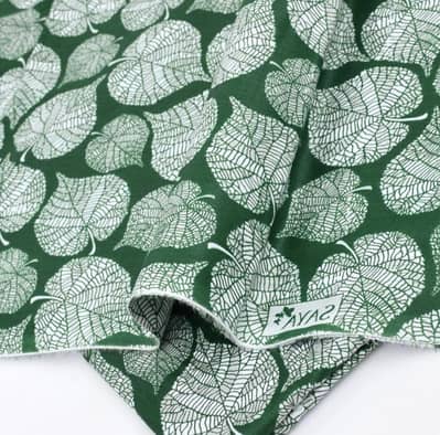Green lawn 2-piece suit with leaf print for daily wear,specialy 14 Aug
