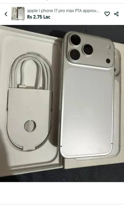 apple I phone 17 pro max PTA approved  O3224746966 my WhatsApp