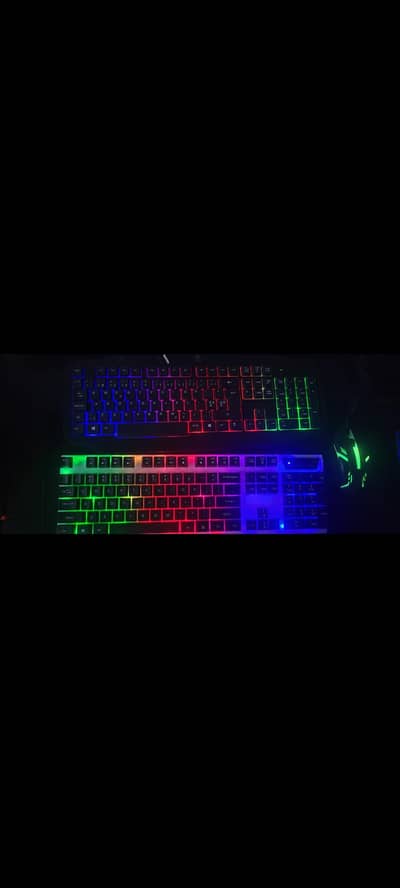 2 Gaming Keyboards with RGB Backlight, and 1 Gaming Mouse