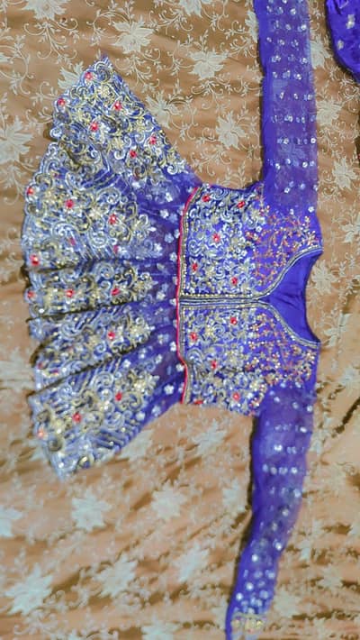 blue lehenga frock