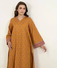 two piece light khaddar dress