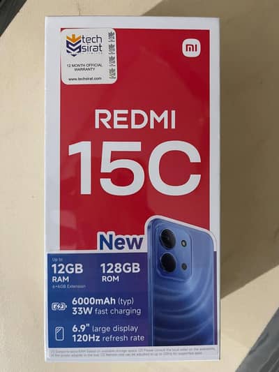 Redmi 15C (6/128), Box Pack,  PTA approved ,moonlight blue.