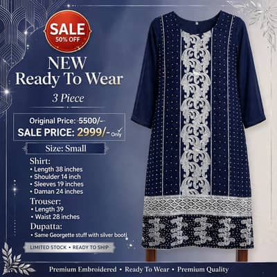 Navy blue Georgette party wear