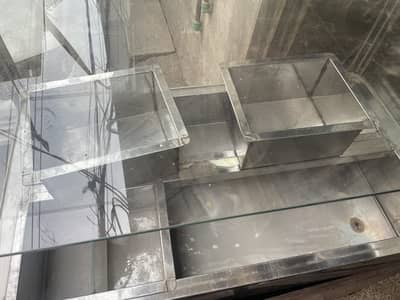 Stainless Steel Food Display Counter with Glass Showcase (6 Tray)