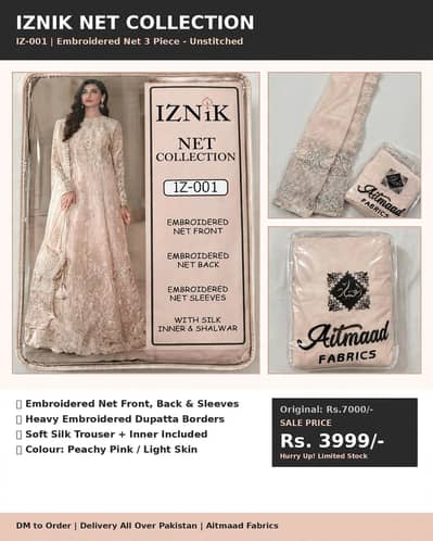 Unstitched formal dress.