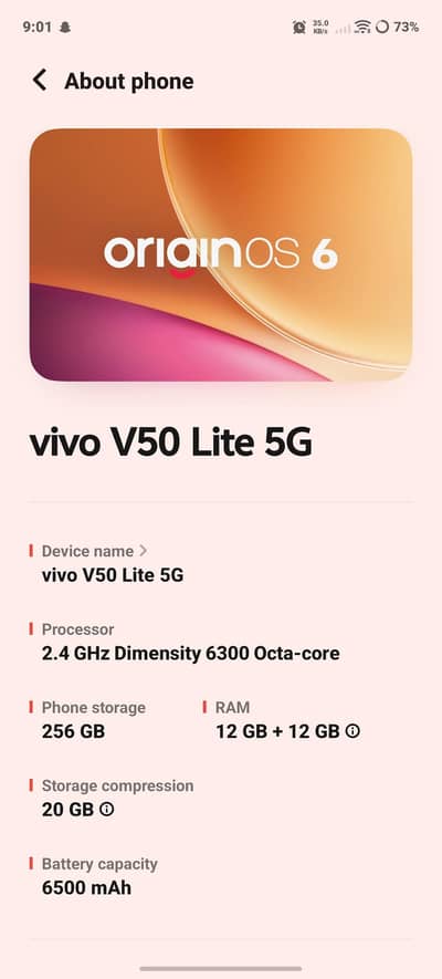 Vivo V50 Lite 5g 12/256 in warranty 10/10 condition complete box