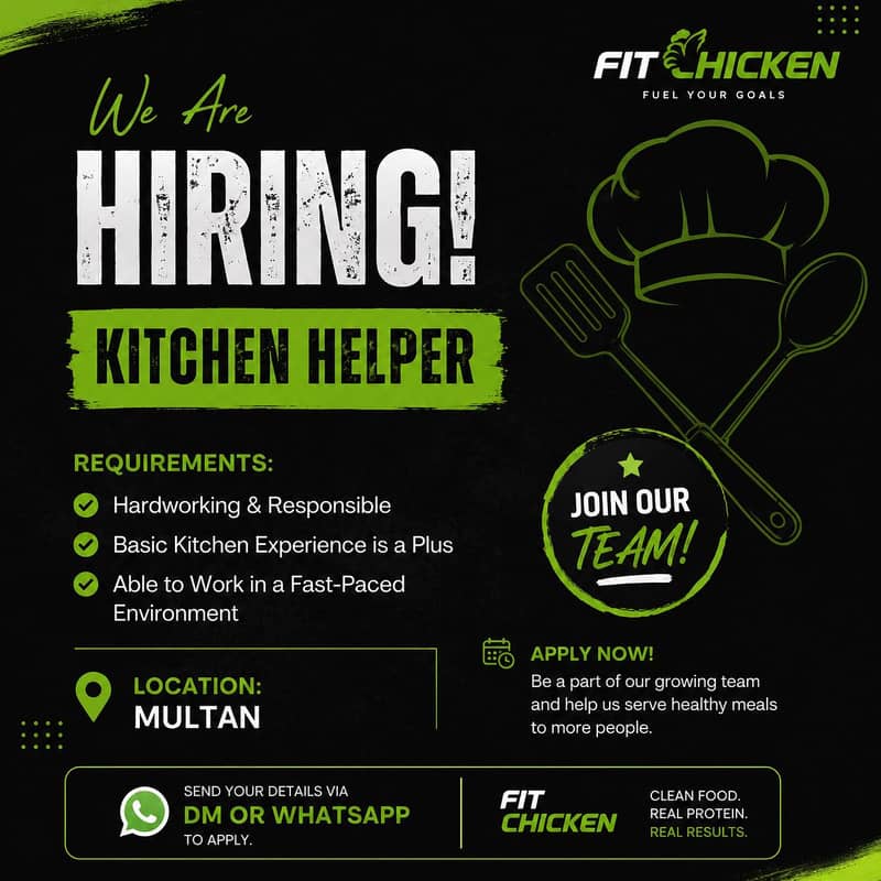 We need kitchen helper 0