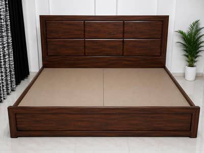 Original Sheesham Wood Bed Set With Wardrobe & Mattress-Good Condition
