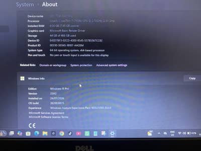 Dell laptop Core i 7 & 7 Generation