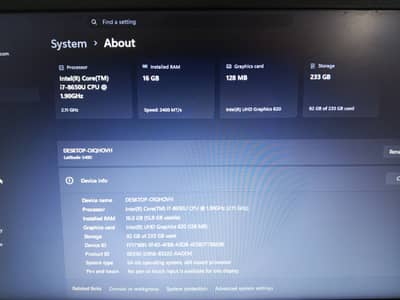 Dell latitude 5490 i7 8 gen 16 Gb ram 256 NVMe