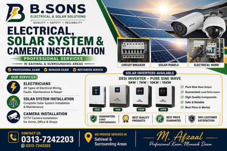 Expert Electrician | Solar Installation | CCTV Camera Services