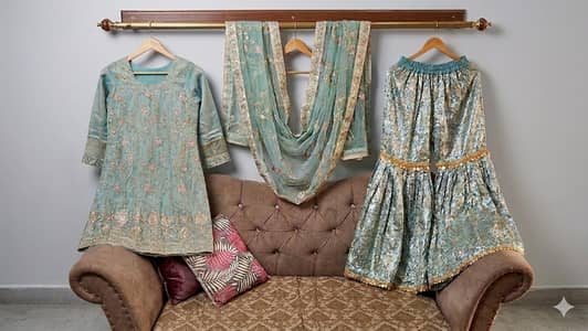 beautiful gharara for mehendi event