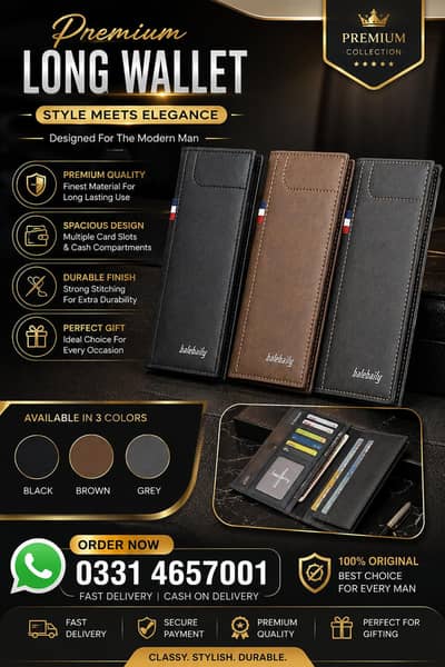 Premium Long Wallets | Luxury Style for Every Gentleman
