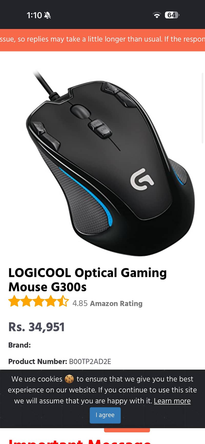 Logitech wireless Gaming Mouse 3