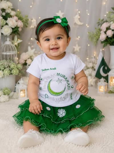14 August 2 Pcs Girls Fancy Embroidered Shirt And Skirt Set