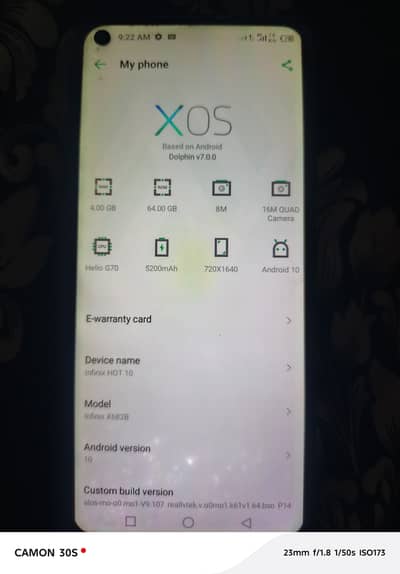 Infinix hot 10 play 10/8 condition, only phone accessories not availa
