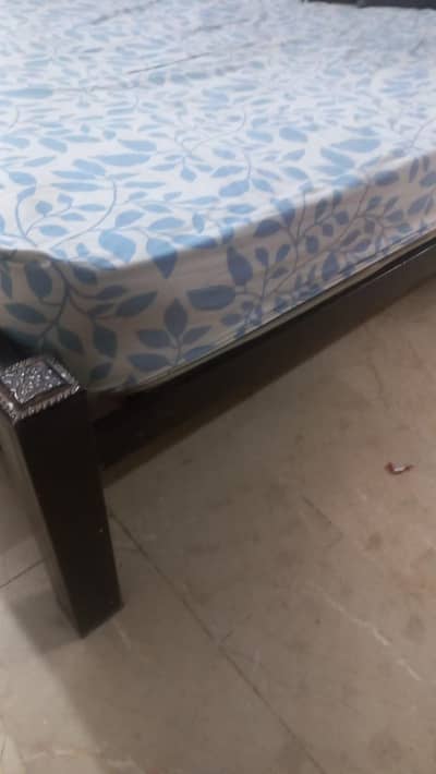 bed with spring mattress