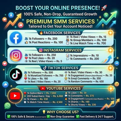 SMM Panel Services Non drop Guaranteed 