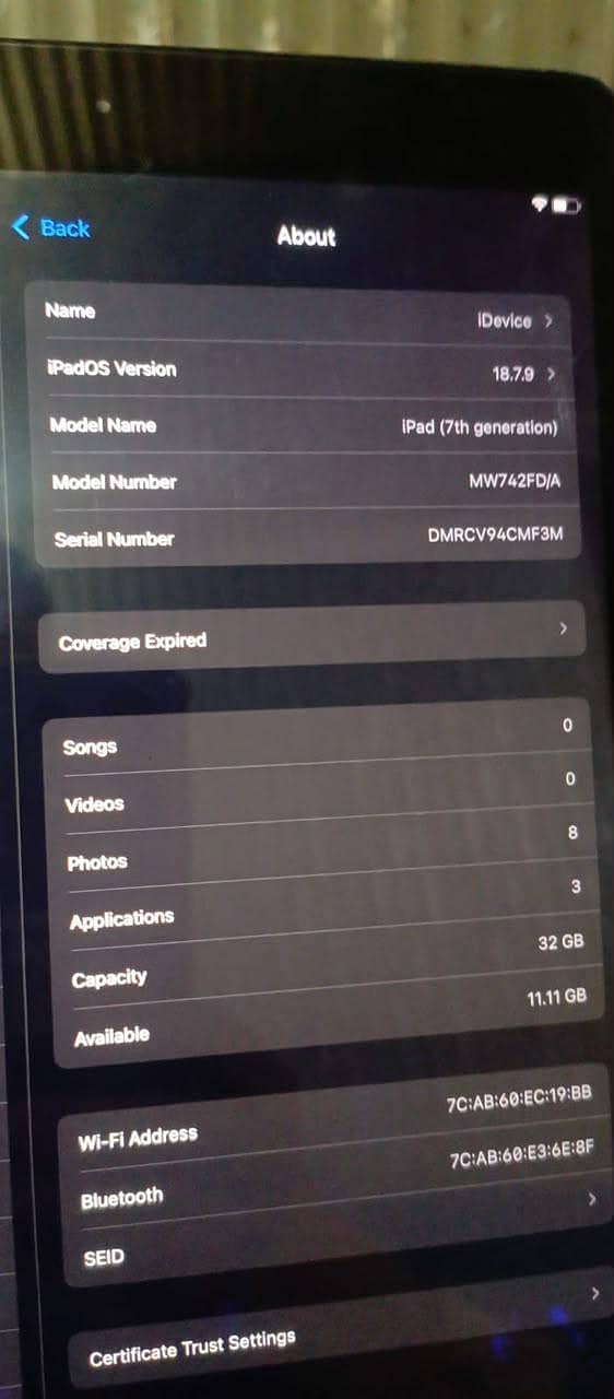 ipad 7genration 32gb 2