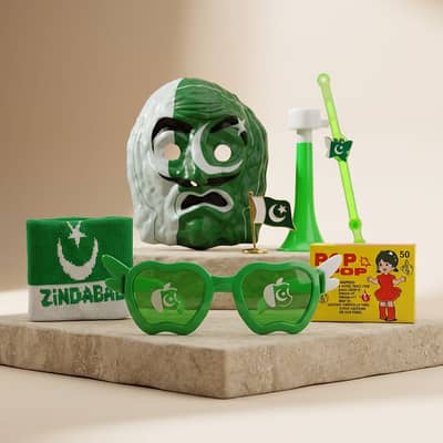 14 August azadi kids bundle 7ps Abs green Pakistan flag