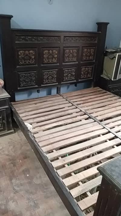 king size bed with side tables perfect condition