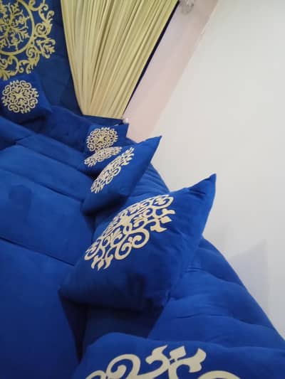 l sofa 9 seater h 11 cushions ha sth navi blue color same as a shown