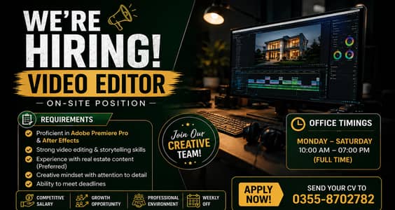 Experienced Video Editor Required for Real Estate Company