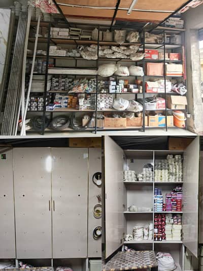 racks of wood and metal