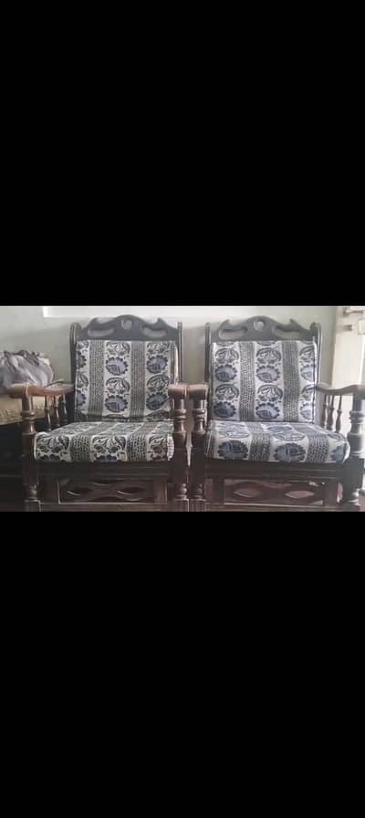 sofa set real wood with seat cushion. .