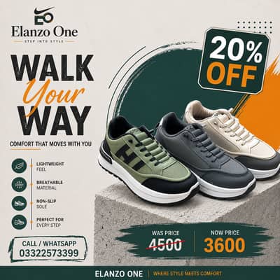 Men's Premium Sneakers | Lightweight Casual Shoes | 20% OFF