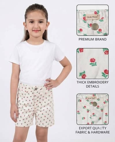 Kids grils denim shorts  imited stock  Size  1-2/2-3/3-4/4-5/5-6/7-8