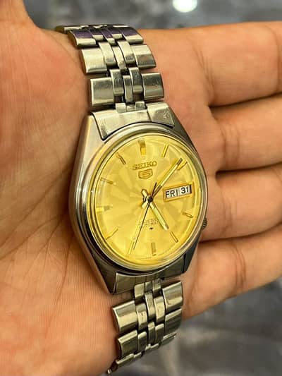Seiko 5 automatic golden dial