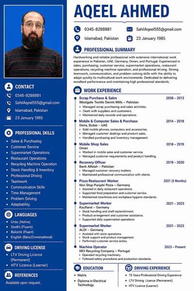 I NEED JOB PLZZ SEE MY CV KOI BHI KAAM CHALEGA